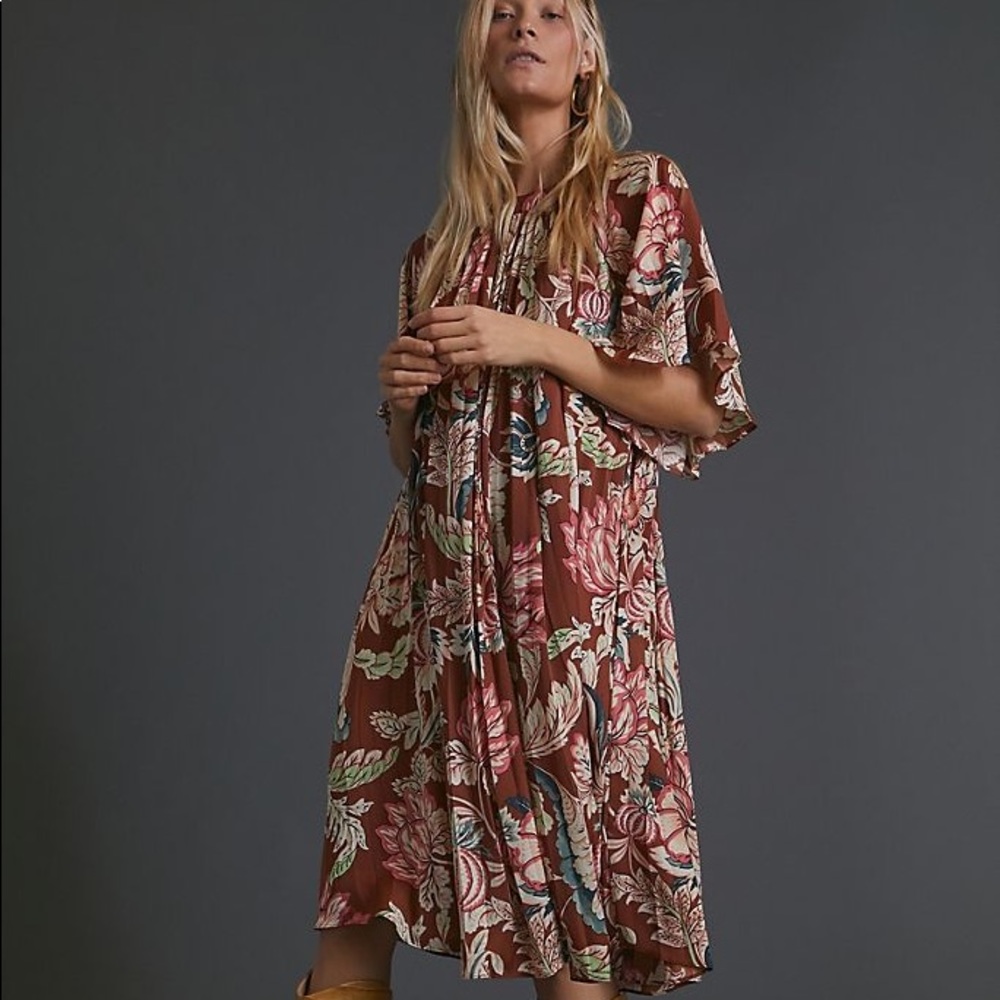 Leandra pleated dress Anthropologie